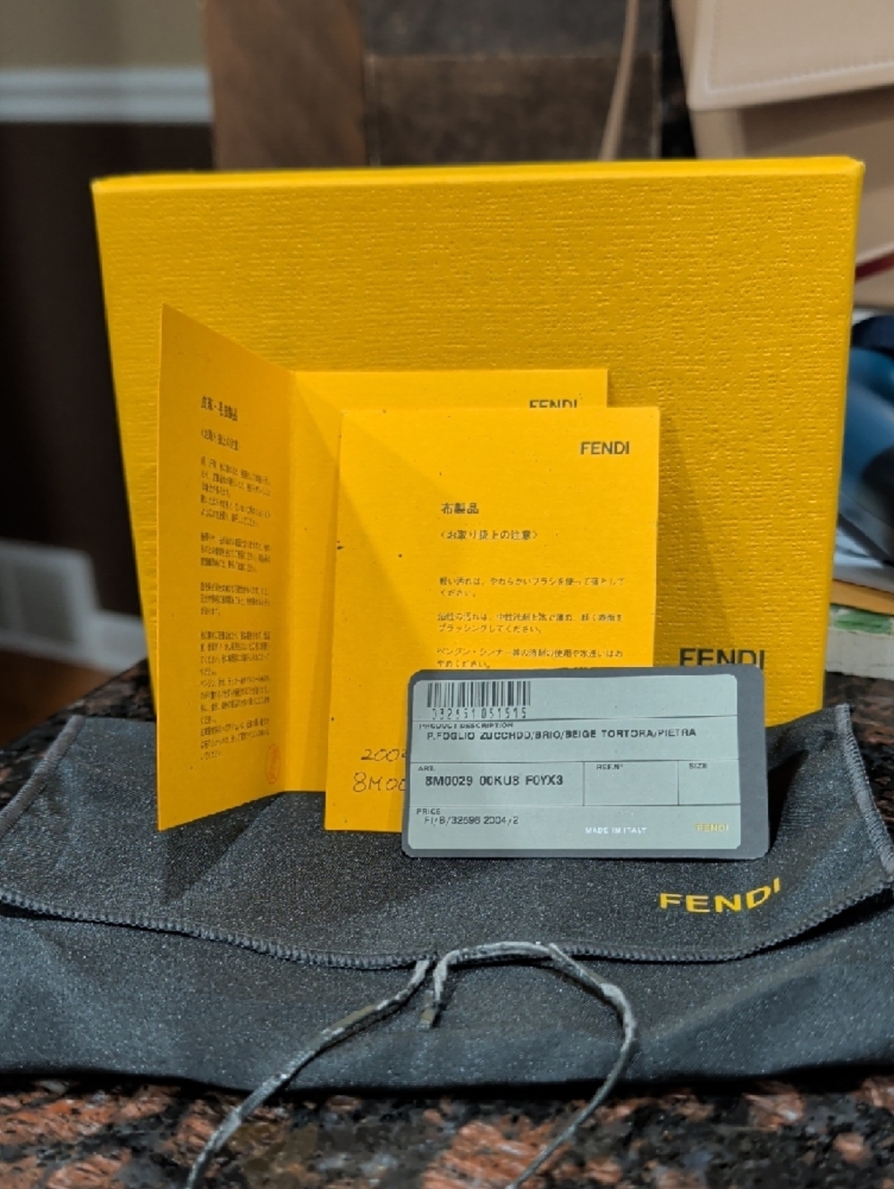 Fendi Beige Zucca Canvas Fold Wallet with Taupe Trim - Picture 2 of 16